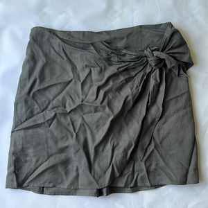 Grey wrap tie skirt